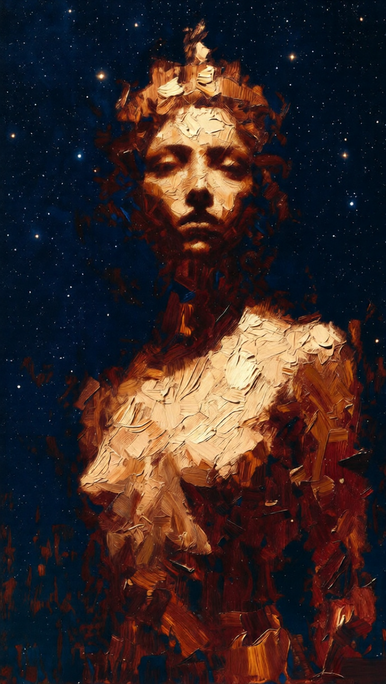 Leo Goddess Oil Painting — Notes from a Studio That Smelled Like Burnt Coffee