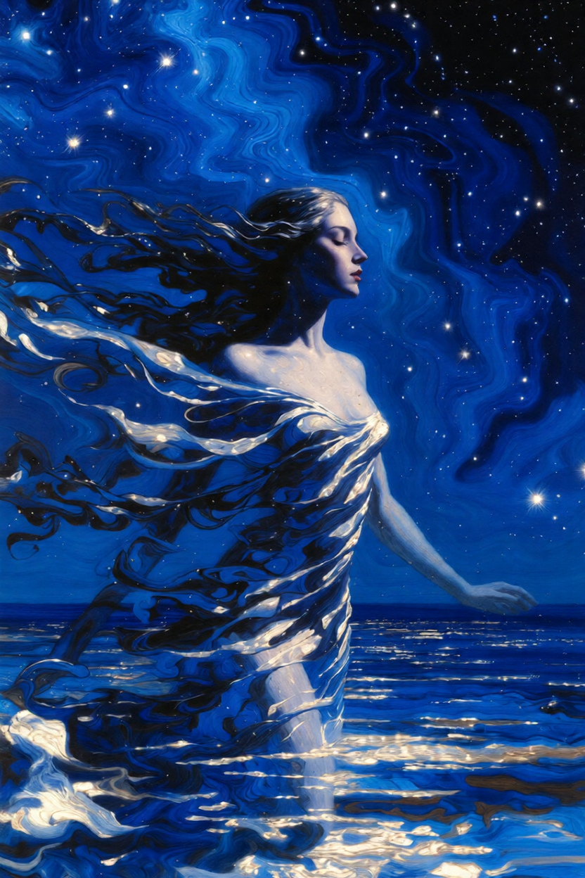 Pisces Goddess Oil Painting 