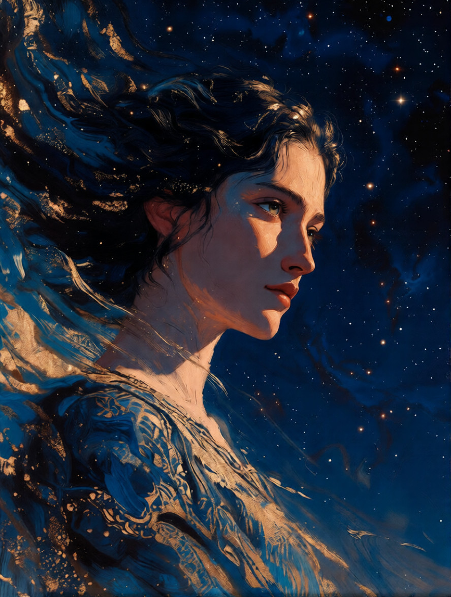 Sagittarius Goddess Oil Painting