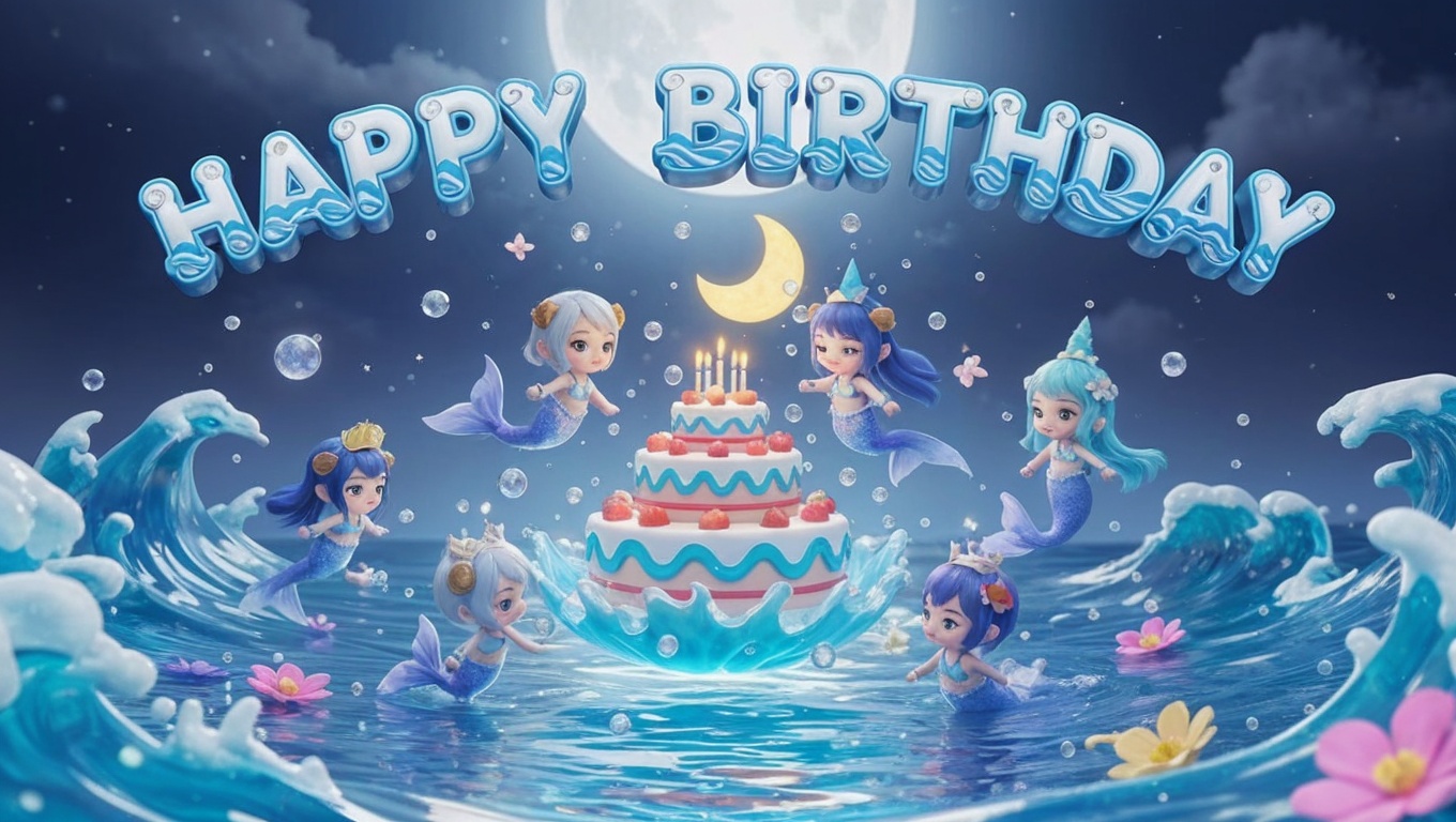 3D Chibi Mermaid (Humanoid) Spirit · Three Forms × Moonlit Waves × Phantasmal Night