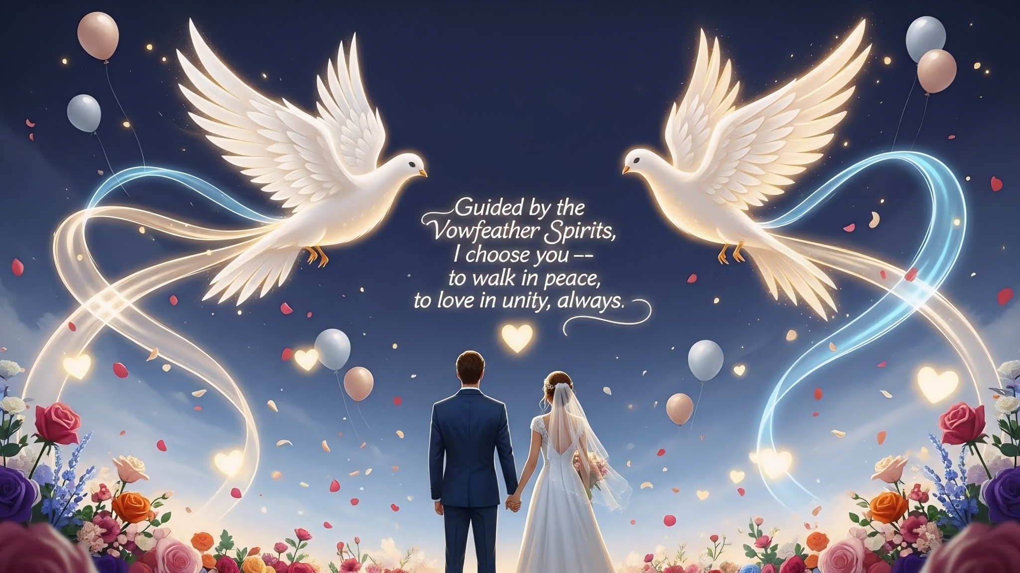 An Original Fantasy Wedding Artwork Inspired by Nordic Love Legends and the Spirit of Doves