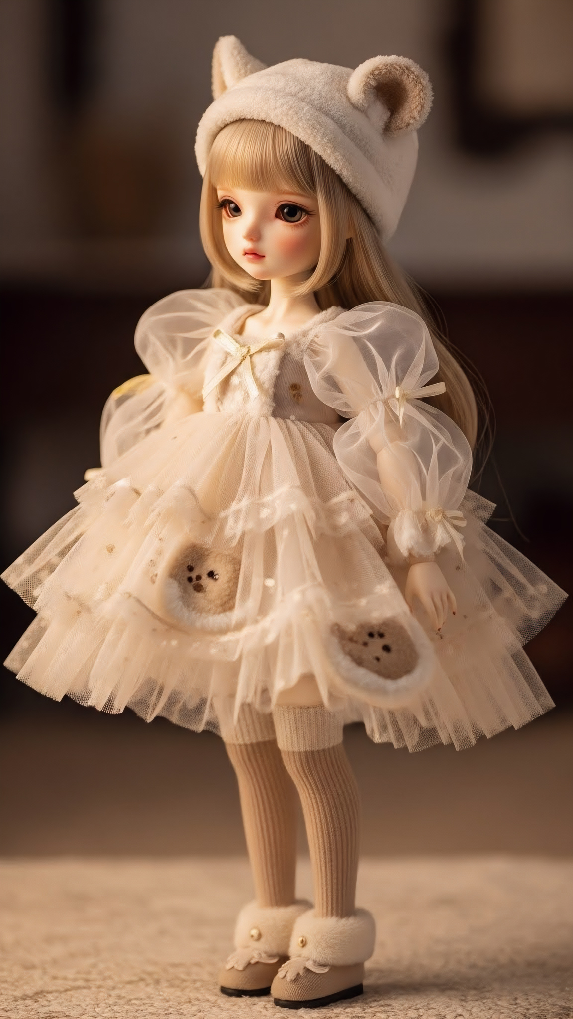 Cute Mistburrow Hamster Doll Outfit  Cozy Sheer Fantasy Dress for Collectible Dolls