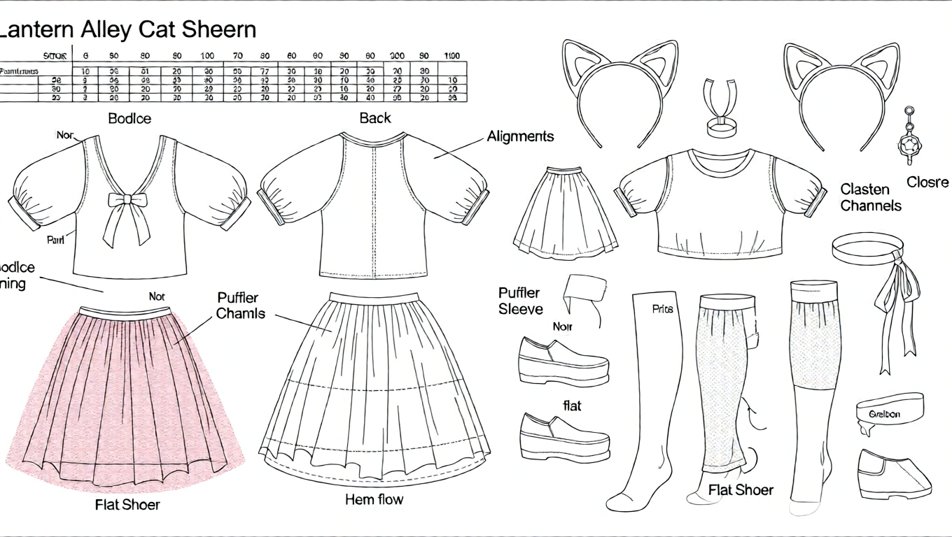 Doll seated calmly with white stockings visible against neutral background Technical Blueprint Prompt