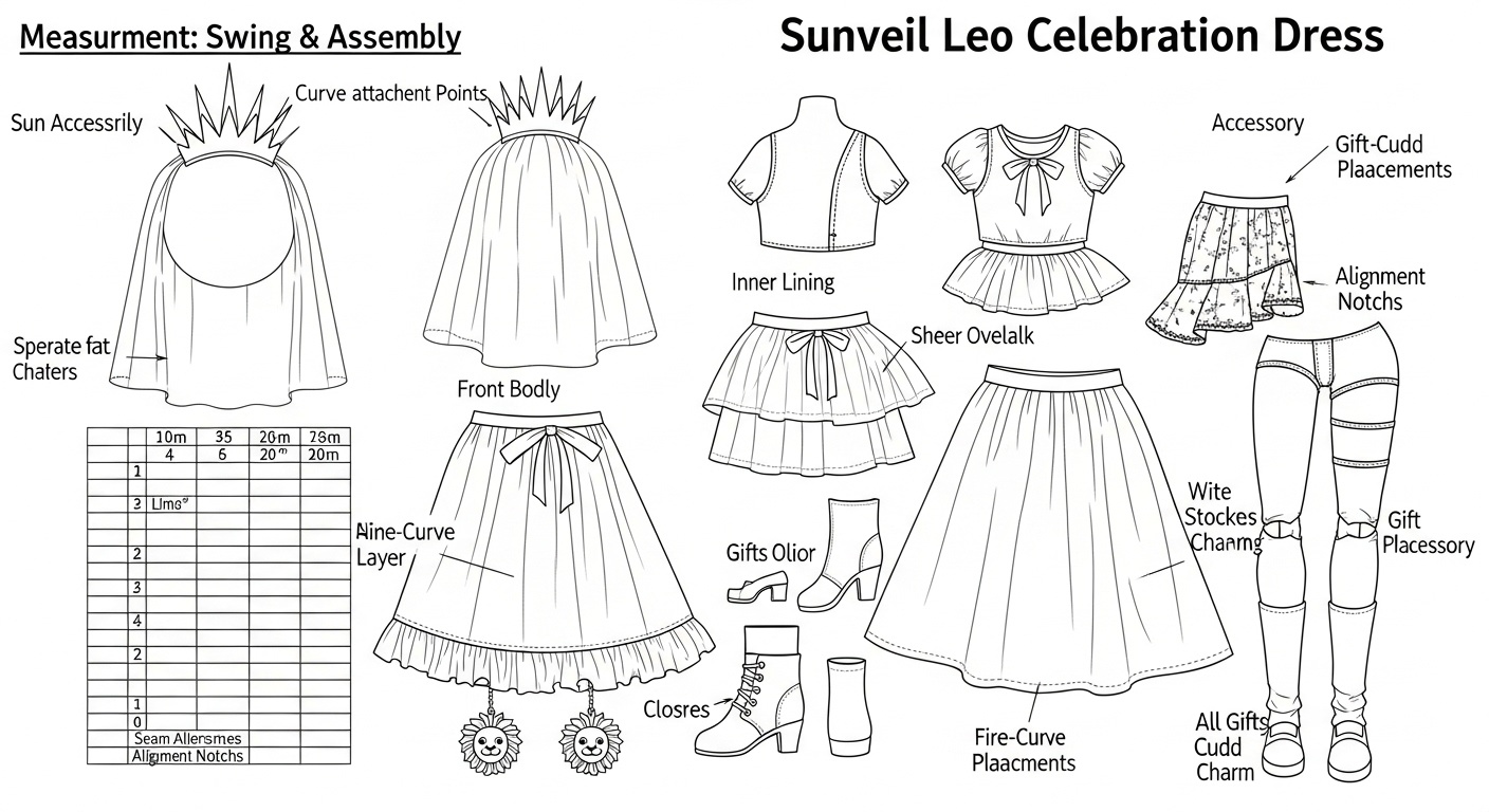 Fire Sign Leo Doll Outfit for Birthday Scenes Cute Gift-Themed 3D Q Dress Blueprint Prompt