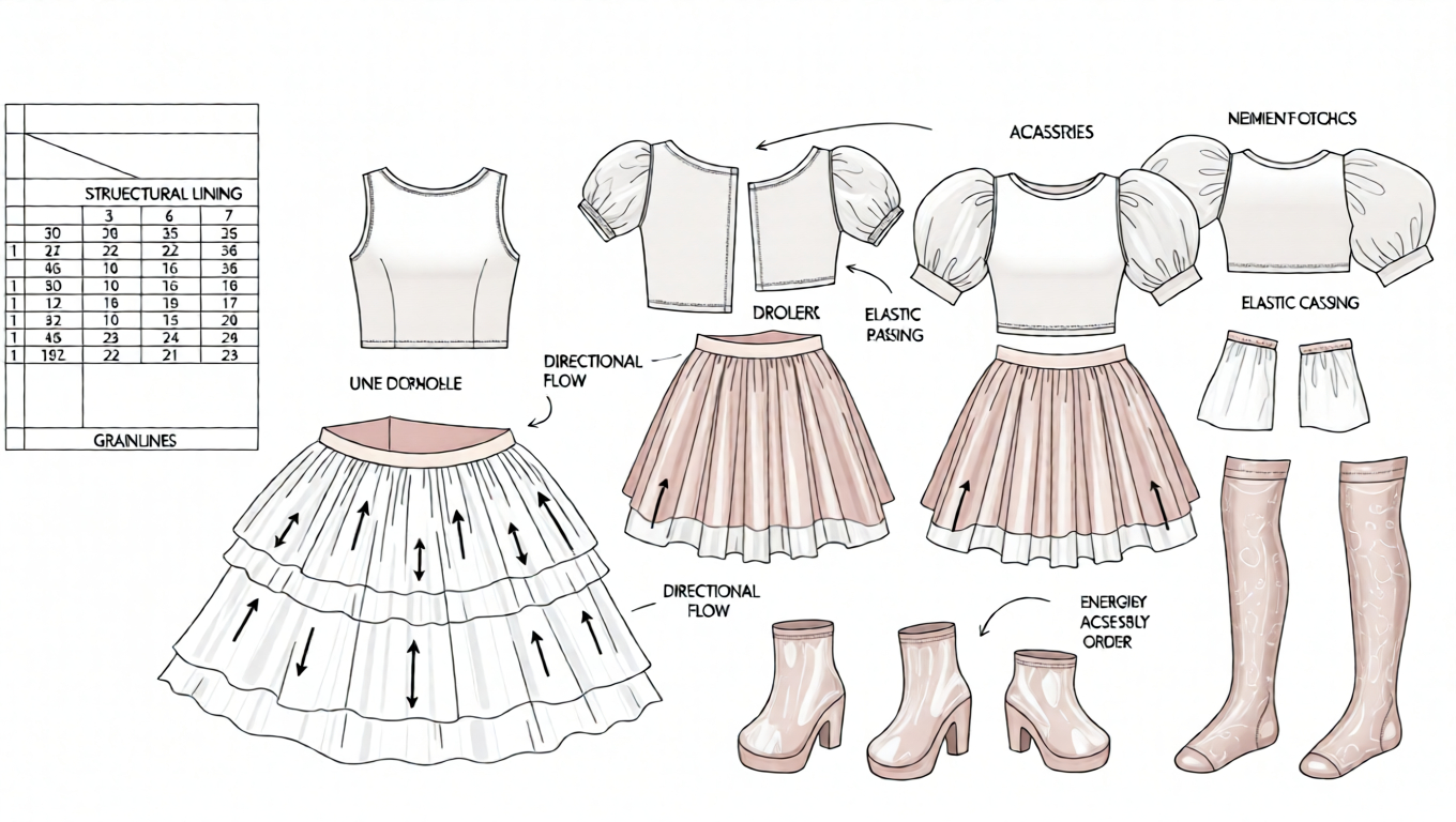 Minimalist display scene suggesting motion and beginning Technical Blueprint Prompt