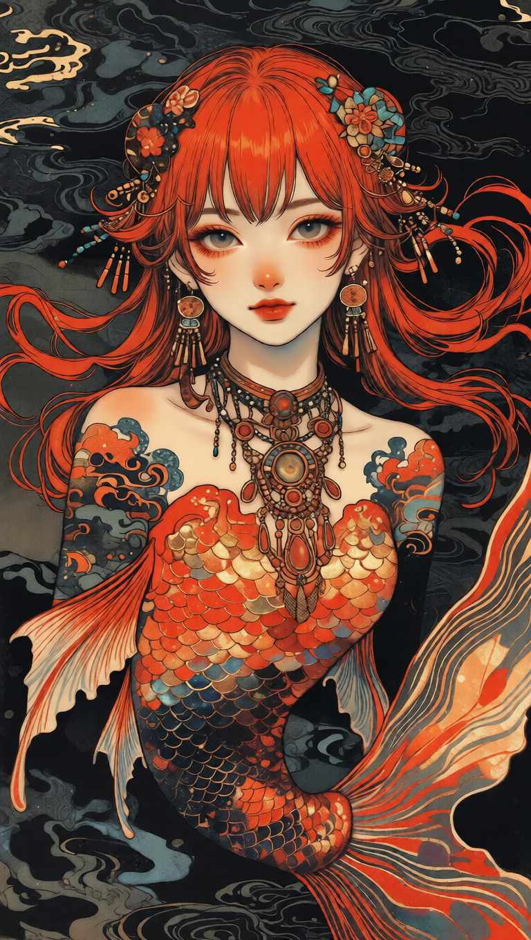 Red Ruyu Myth Art Poster