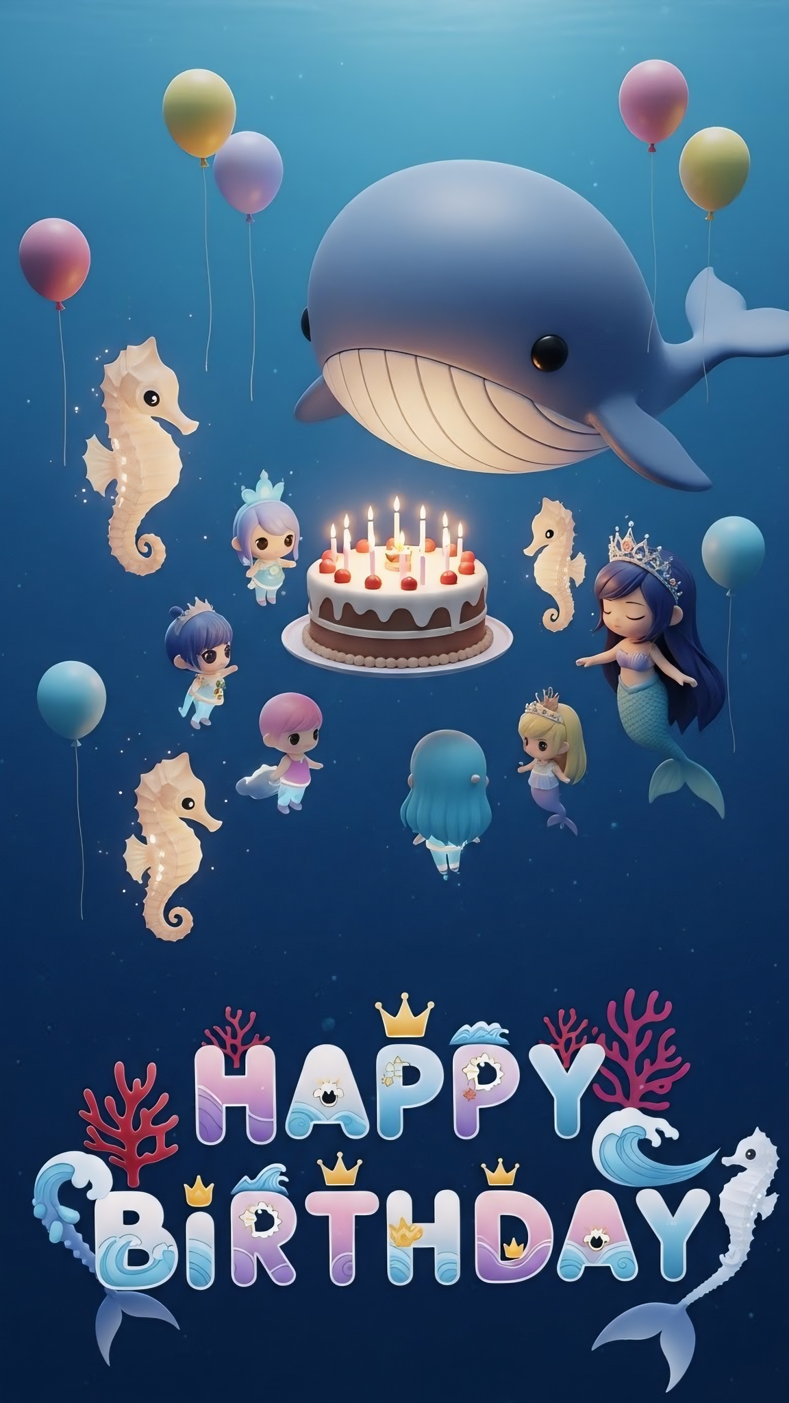 Seahorse wishes drifting through the ocean