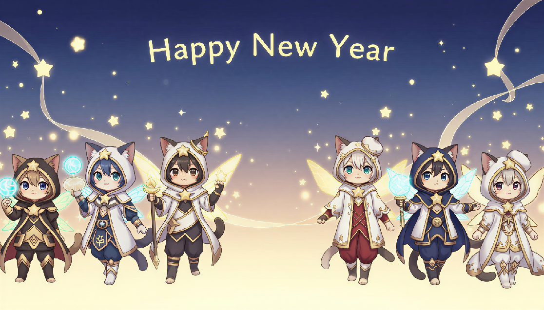 Seven Star Dream Cats Celebration Banner