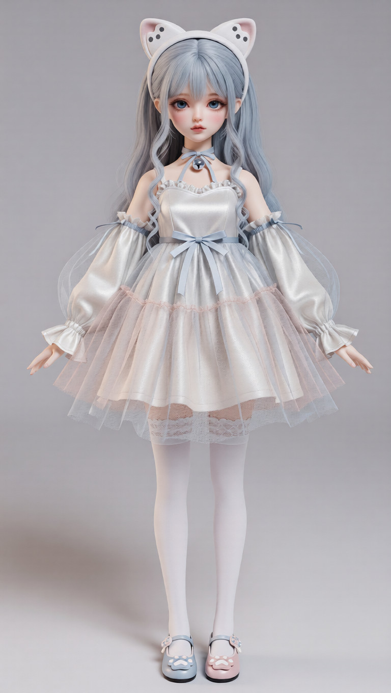 Side view highlighting the rounded bodice and calm silhouette against a neutral background