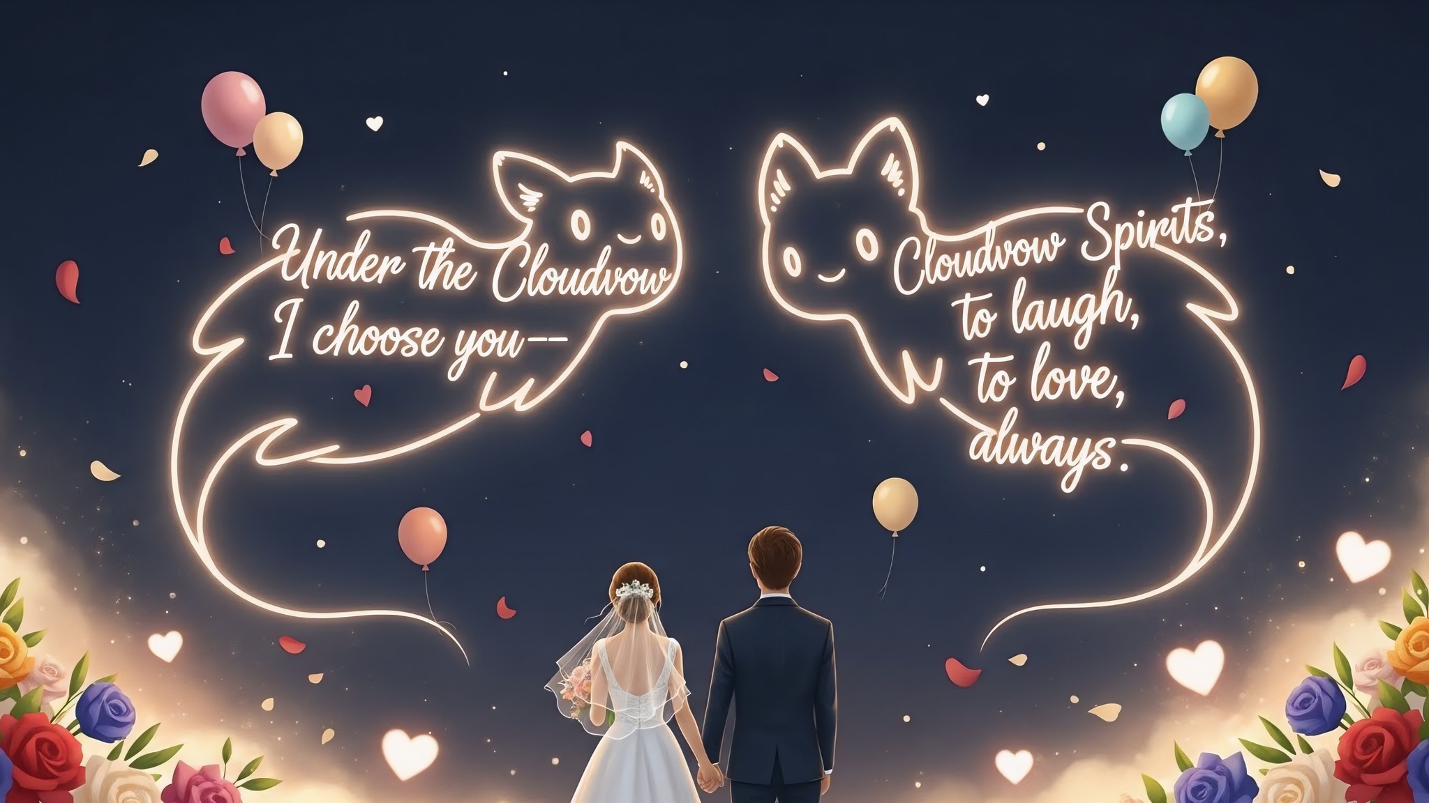 Twin Cloudvow Foxlight Spirits Wedding Banner 