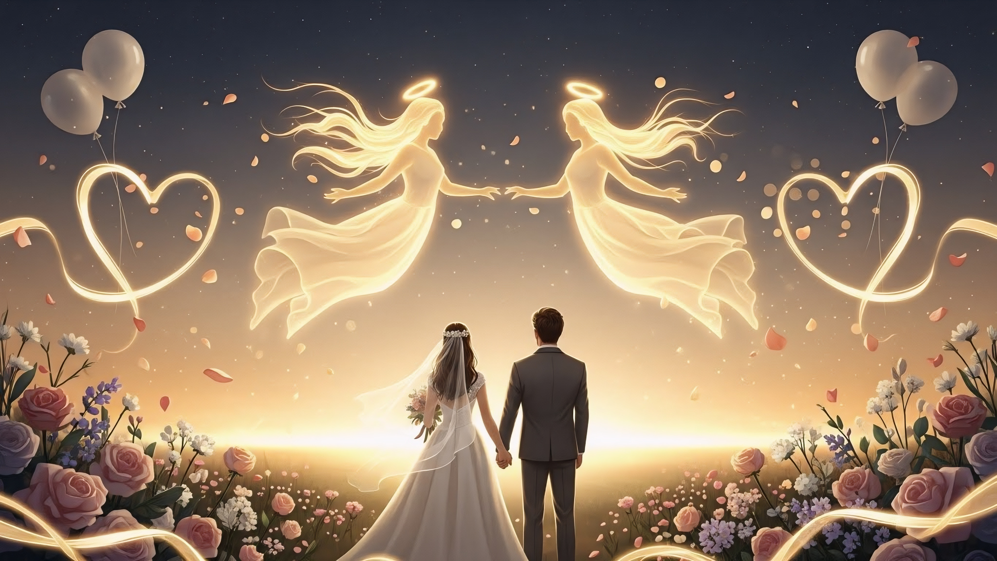 Twin Vowbearer Spirits Wedding Banner