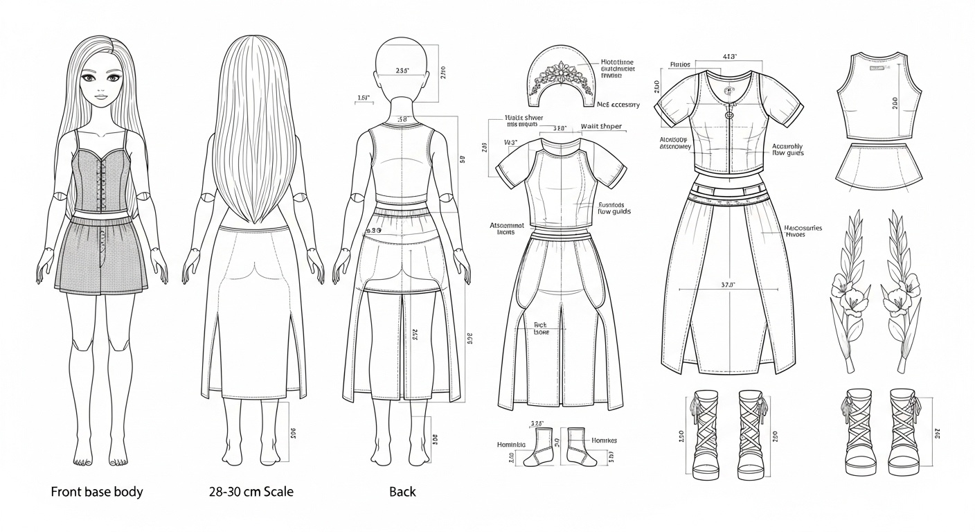 A Communicative Spring Art Doll for Collectors, Built Around Gemini-Inspired Movement, Gladiolus Elegance, and Multi-Scene Home Settings Blueprint Prompt
