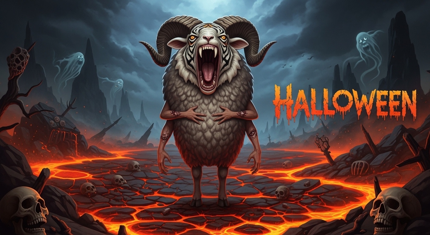 Dark folklore installation with hidden eyes and overwhelming scale