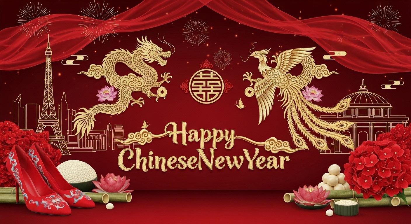 Dragon & Phoenix Double Happiness Stage Design for 2026 Lunar New Year Weddings