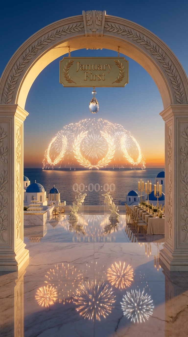 Editorial sunset fireworks wedding reception terrace for upscale event styling and photo shoots