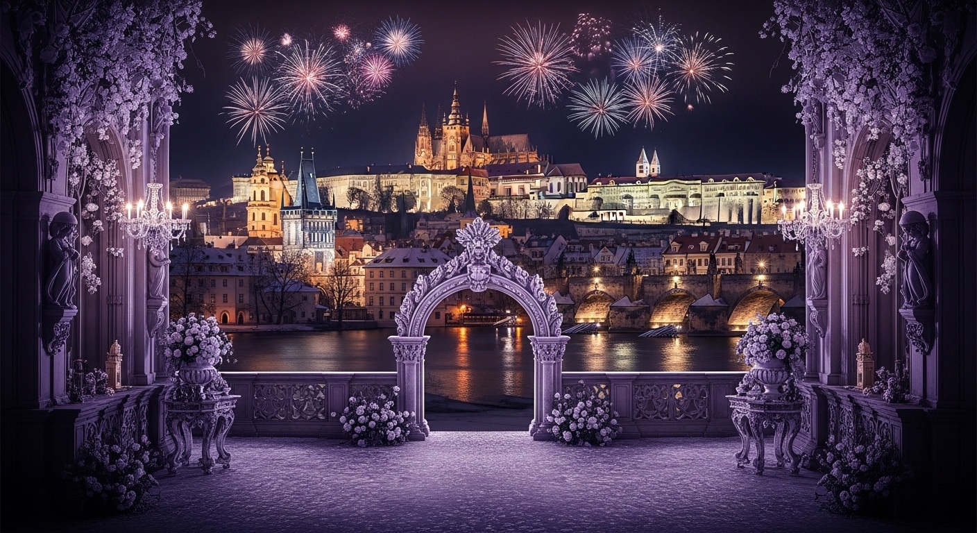 Classic Gothic Prague New Year Wedding Backdrop Guide for High-End Bridal Photography & Event Styling