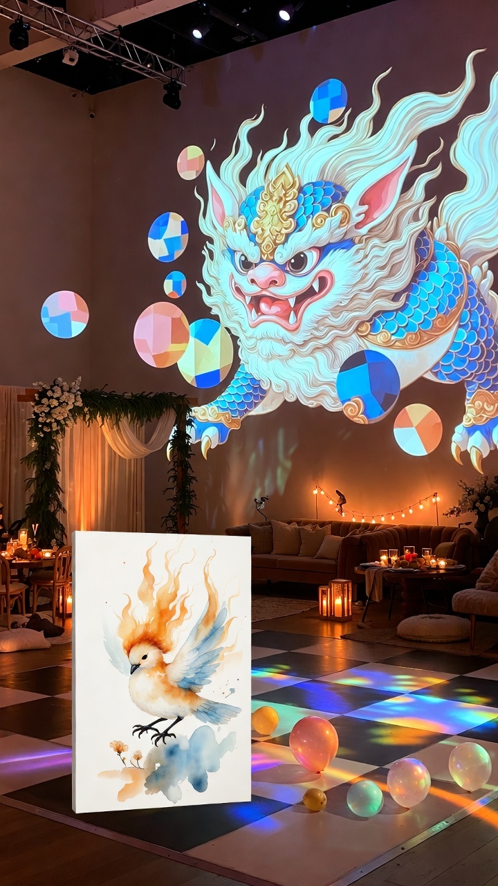 Dijiang’s Dance & Bifang’s Glow – Bohemian Rustic Wedding Backdrop for Joyful Celebrations
