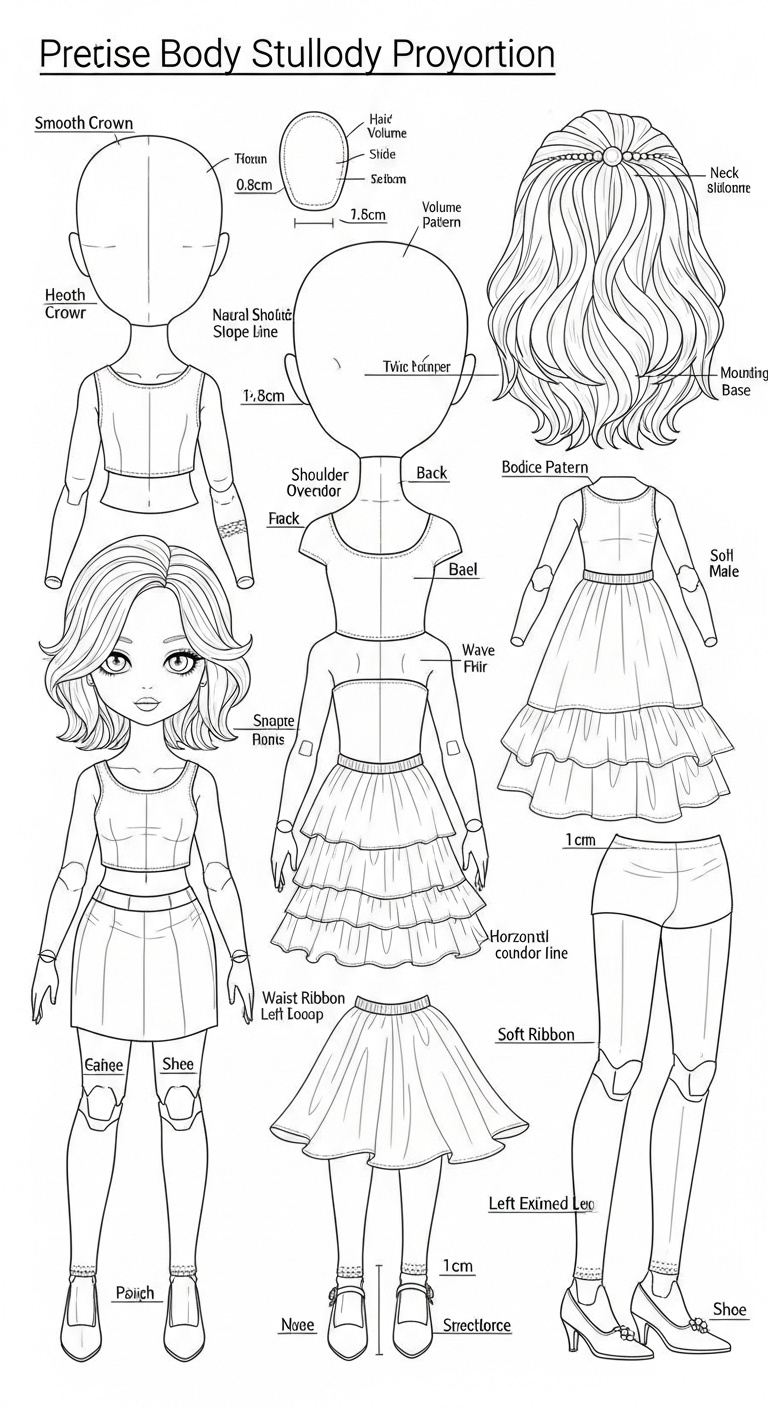 Ethereal Pisces Bride Doll in Coastal Dream Light Technical Blueprint