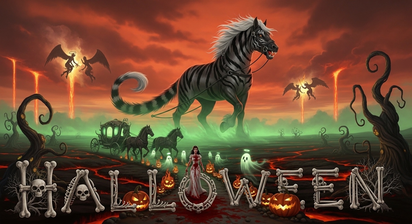 Infernal Battlefield Wedding Inspiration – Gothic Bo-Horse Ceremony Decor on Scorched Plains