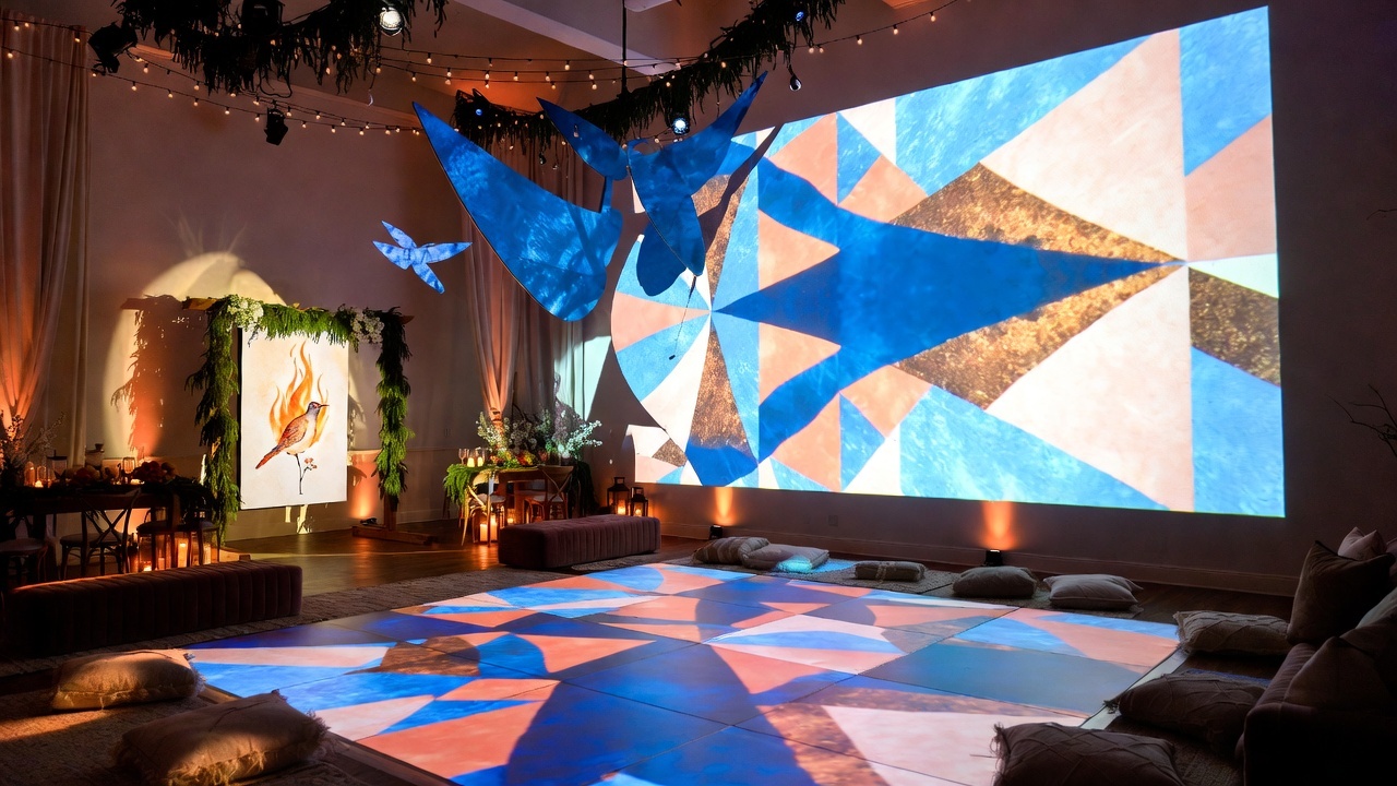 Dijiang & Bifang Wedding Backdrop – Bohemian Rustic Winter Celebration Inspiration